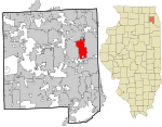 DuPage County Illinois incorporated and unincorporated areas Villa Park highlighted